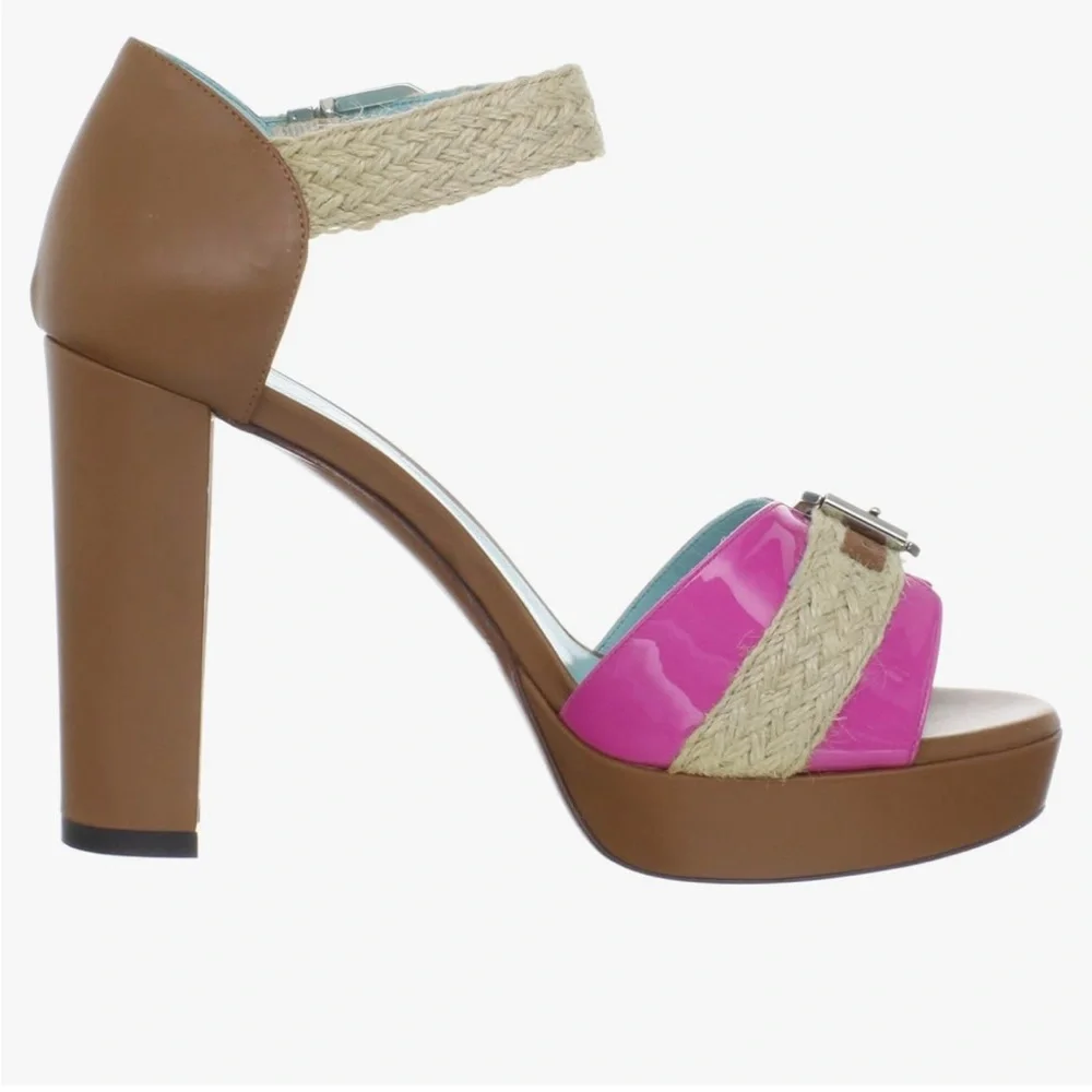 Studio Pollini Platform Heel Women's Gruppo Rope I Platform Sandal Pink … - Picture 4 of 9